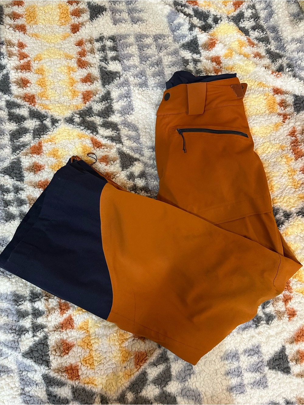 Salomon Men’s Small Snow Ski Pants Orange Waterproof Insulated Winter Snowboard
